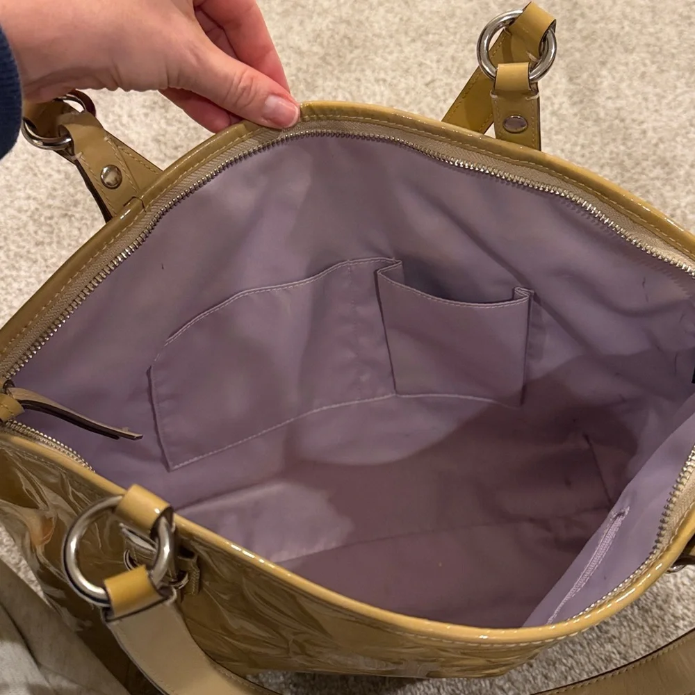 Coach Yellow Patent Signature Shoulder Bag - Picture 6 of 9